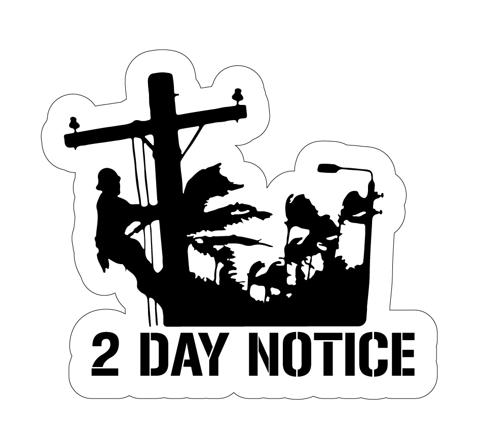 2" Vinyl 2 Day Notice Sticker